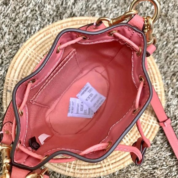 coach Mini Dempsey Bucket Bag In Signature Jacquard With Stripe And Coach Patch - Picture 7 of 8